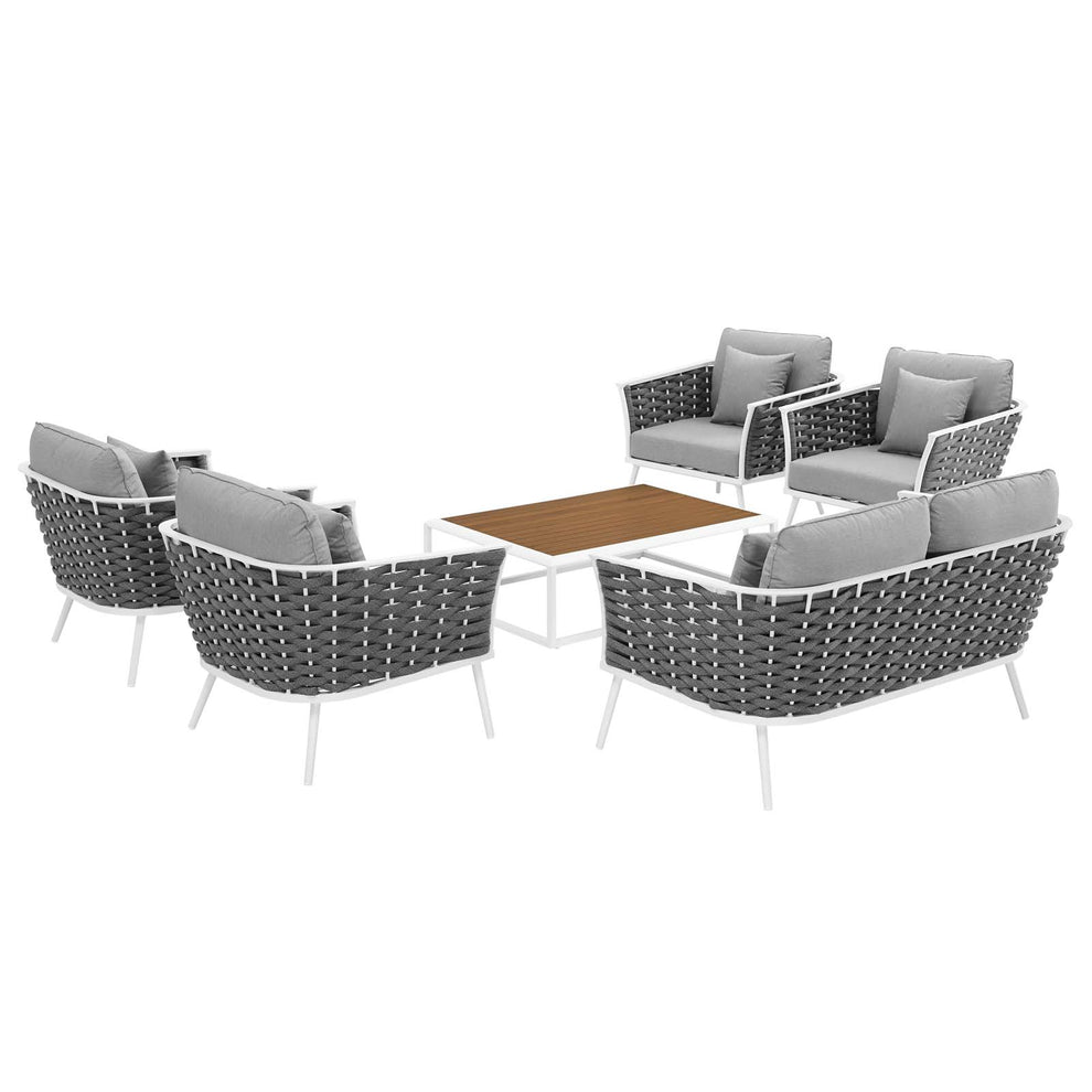 Modway Stance 6 Piece Outdoor Patio Aluminum Sectional Sofa Set - EEI-3173 | Outdoor Sofas, Loveseats & Sectionals | Modishstore - 2