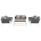 Modway Stance 6 Piece Outdoor Patio Aluminum Sectional Sofa Set - EEI-3173 | Outdoor Sofas, Loveseats & Sectionals | Modishstore - 4