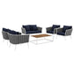 Modway Stance 6 Piece Outdoor Patio Aluminum Sectional Sofa Set - EEI-3173 | Outdoor Sofas, Loveseats & Sectionals | Modishstore - 15