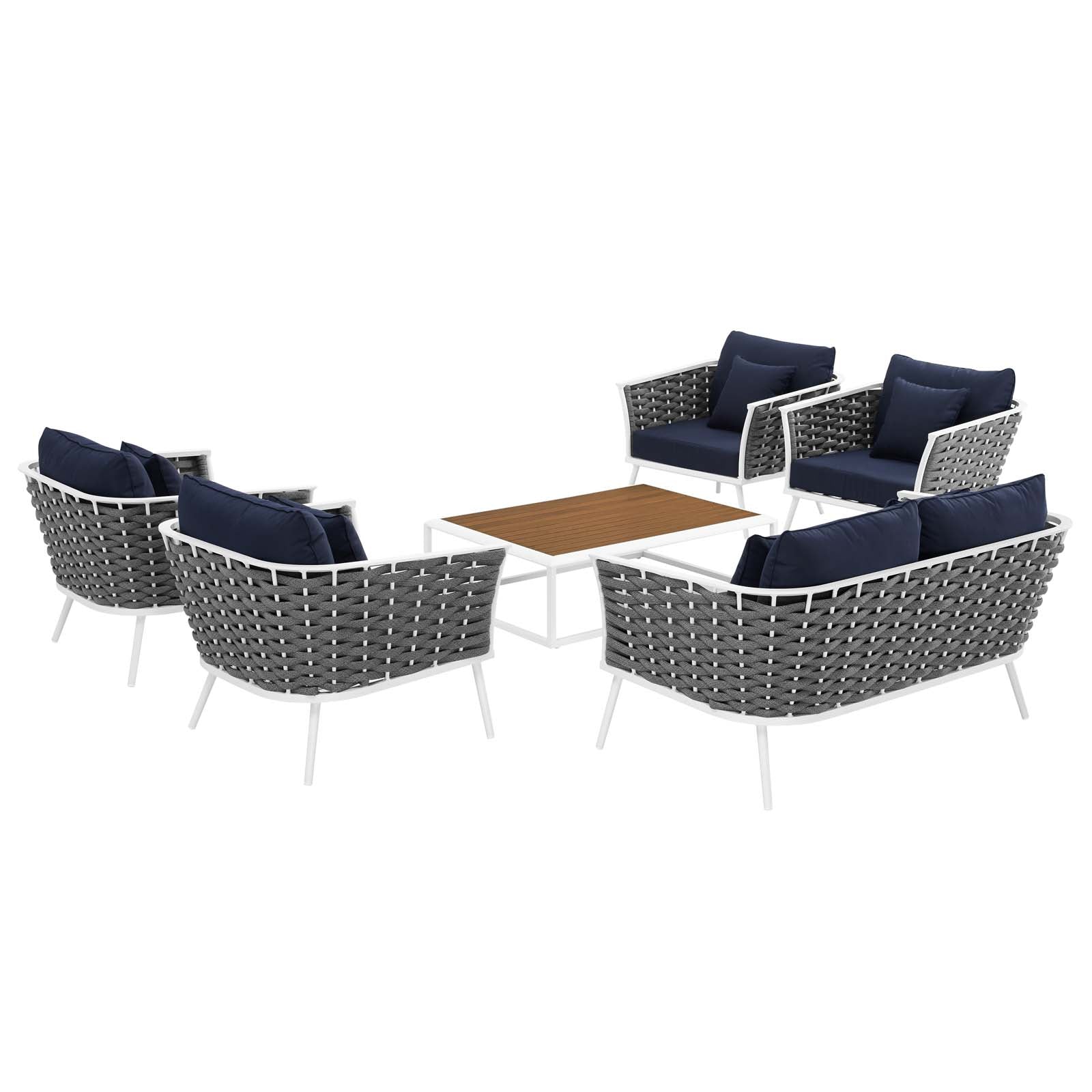 Modway Stance 6 Piece Outdoor Patio Aluminum Sectional Sofa Set - EEI-3173 | Outdoor Sofas, Loveseats & Sectionals | Modishstore - 14