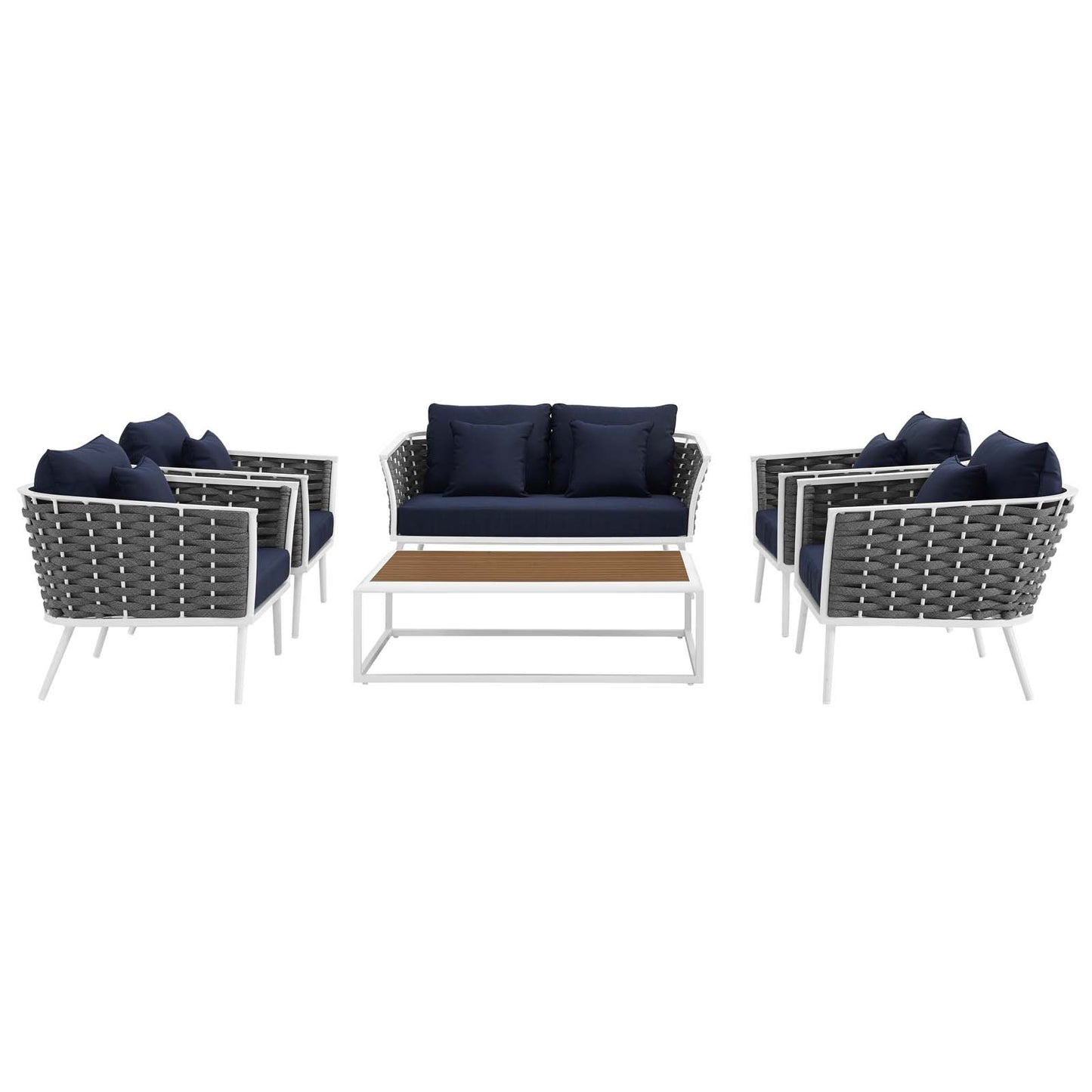 Modway Stance 6 Piece Outdoor Patio Aluminum Sectional Sofa Set - EEI-3173 | Outdoor Sofas, Loveseats & Sectionals | Modishstore - 11