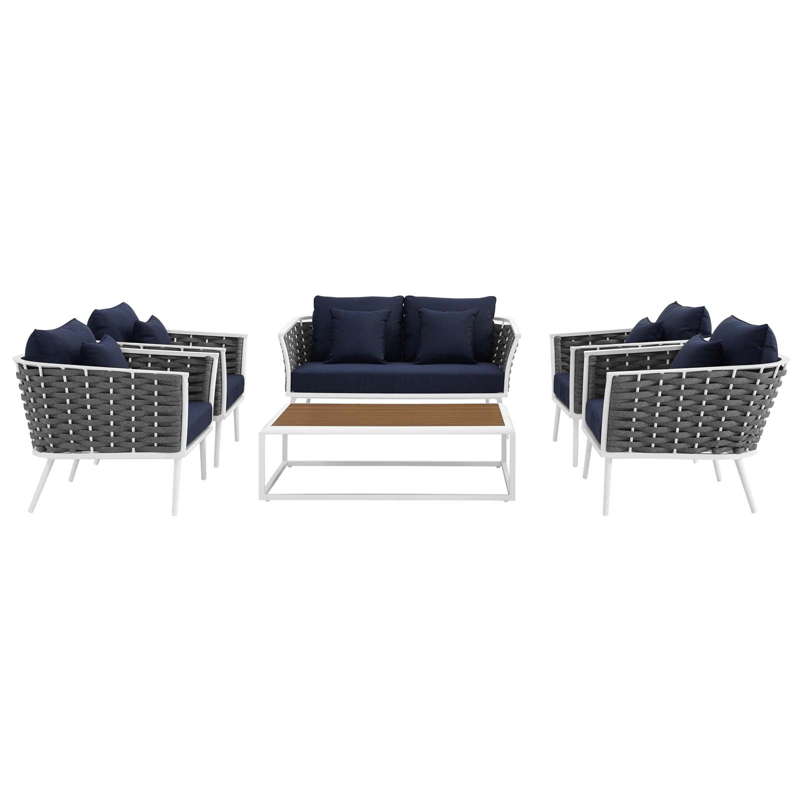 Modway Stance 6 Piece Outdoor Patio Aluminum Sectional Sofa Set - EEI-3173 | Outdoor Sofas, Loveseats & Sectionals | Modishstore - 11