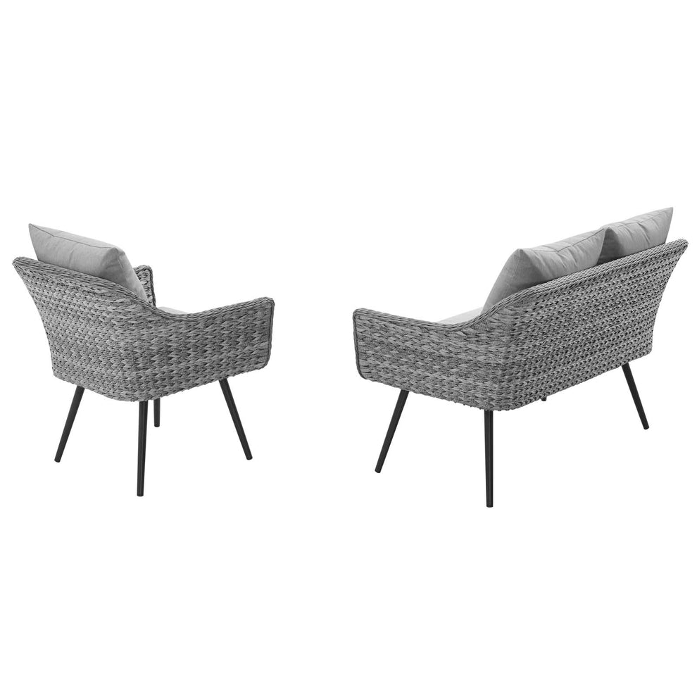 Modway Endeavor 2 Piece Outdoor Patio Wicker Rattan Sectional Sofa Set - EEI-3174 | Outdoor Sofas, Loveseats & Sectionals | Modishstore - 3