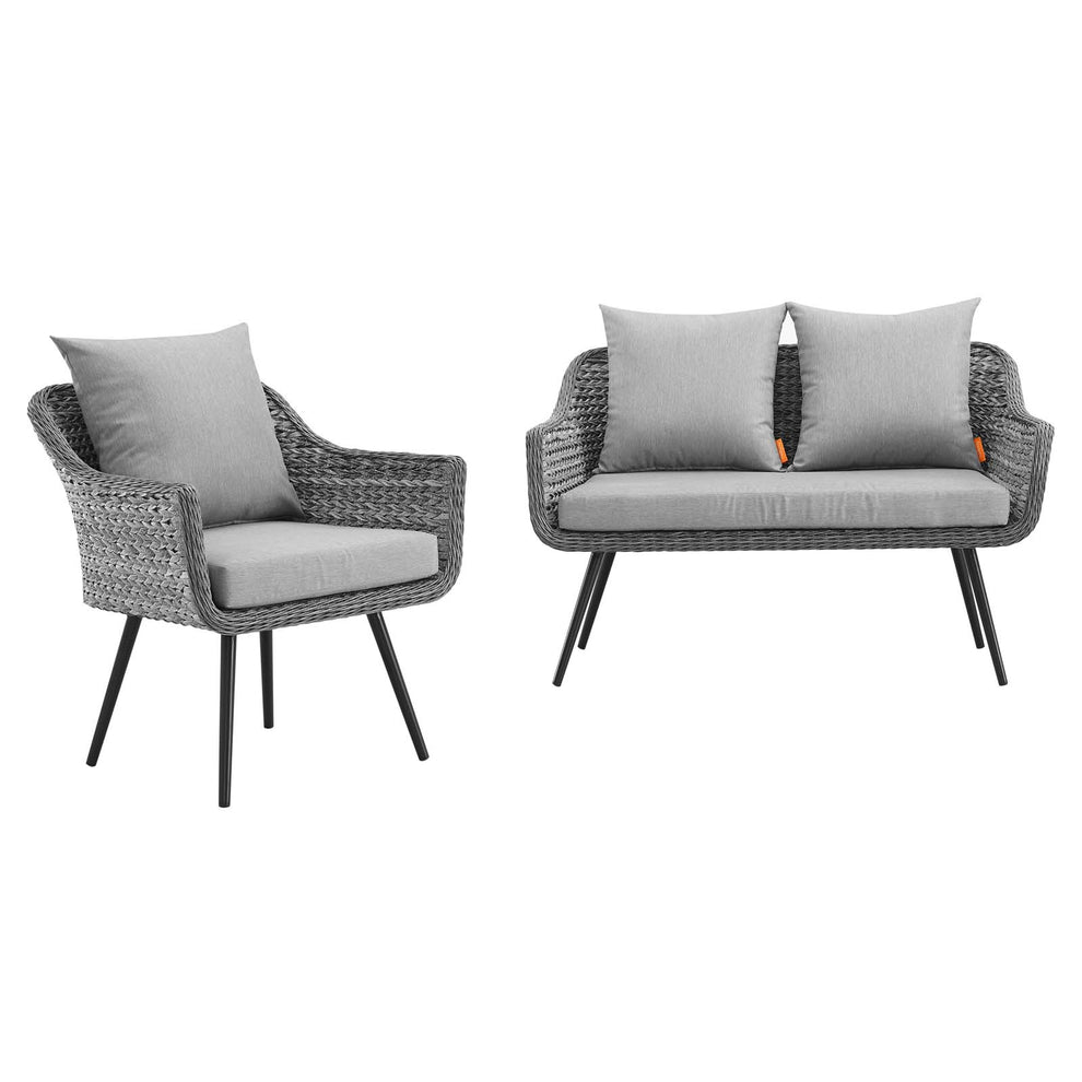 Modway Endeavor 2 Piece Outdoor Patio Wicker Rattan Sectional Sofa Set - EEI-3174 | Outdoor Sofas, Loveseats & Sectionals | Modishstore - 4