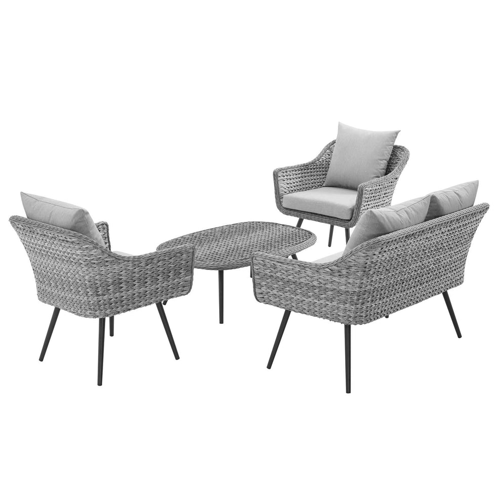 Modway Endeavor 4 Piece Outdoor Patio Wicker Rattan Sectional Sofa Set - EEI-3177 | Outdoor Sofas, Loveseats & Sectionals | Modishstore - 3