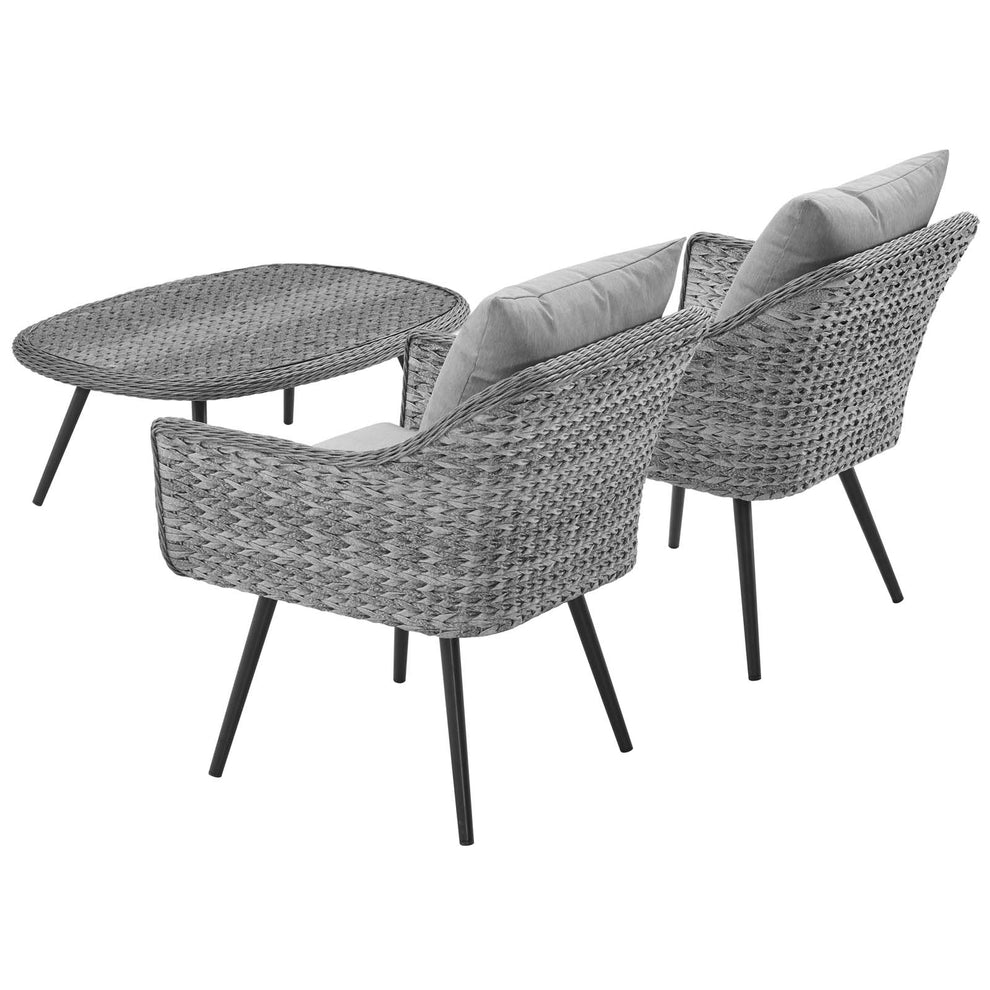 Modway Endeavor 3 Piece Outdoor Patio Wicker Rattan Sectional Sofa Set - EEI-3179 | Outdoor Sofas, Loveseats & Sectionals | Modishstore - 3