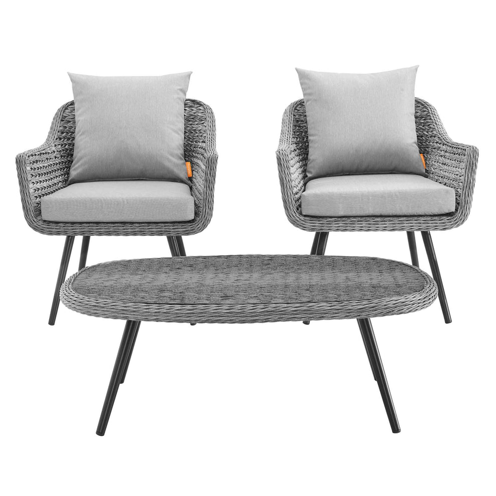 Modway Endeavor 3 Piece Outdoor Patio Wicker Rattan Sectional Sofa Set - EEI-3179 | Outdoor Sofas, Loveseats & Sectionals | Modishstore - 4