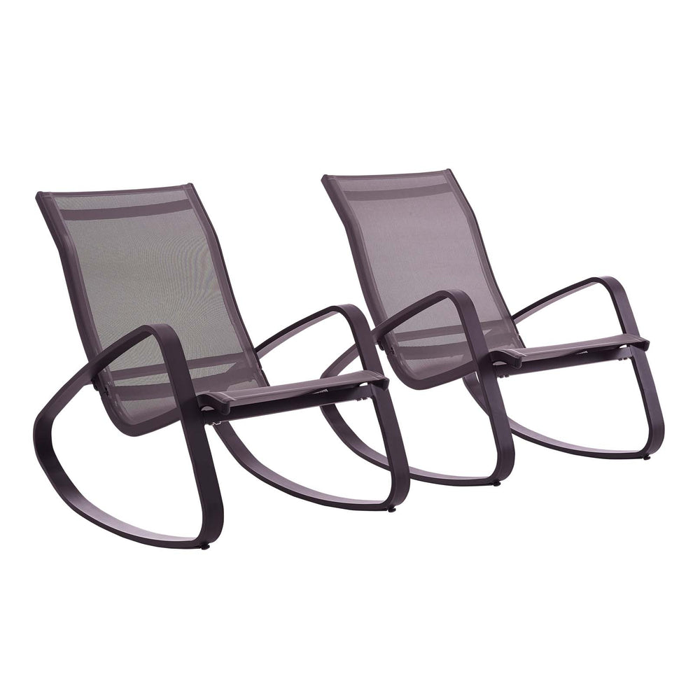 Modway Traveler Rocking Lounge Chair Outdoor Patio Mesh Sling Set of 2 - EEI-3180 | Outdoor Recliners & Lounge Chairs | Modishstore - 2