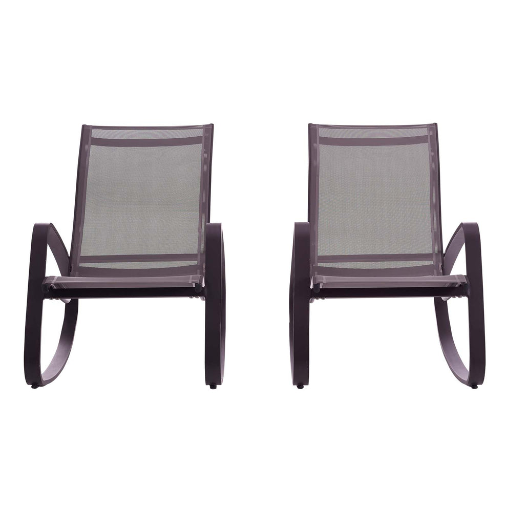 Modway Traveler Rocking Lounge Chair Outdoor Patio Mesh Sling Set of 2 - EEI-3180 | Outdoor Recliners & Lounge Chairs | Modishstore - 3