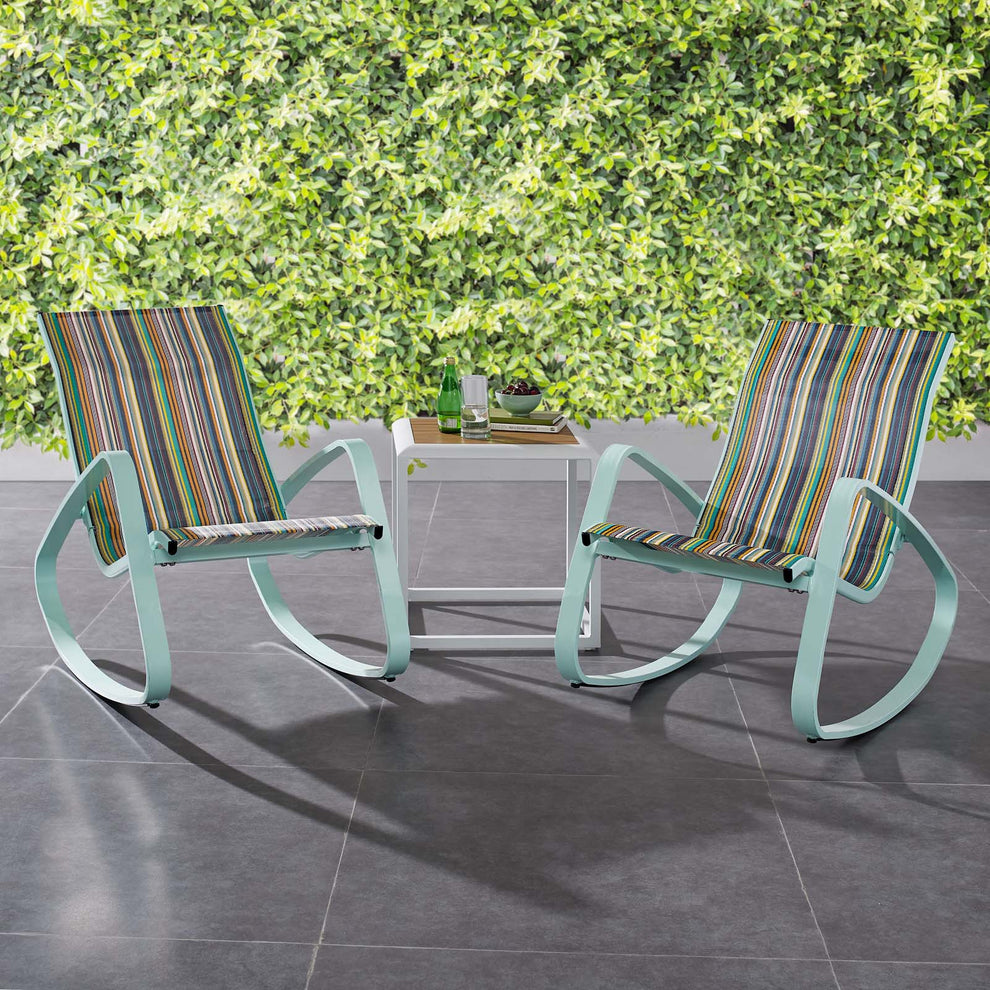Modway Traveler Rocking Lounge Chair Outdoor Patio Mesh Sling Set of 2 - EEI-3180 | Outdoor Recliners & Lounge Chairs | Modishstore - 5
