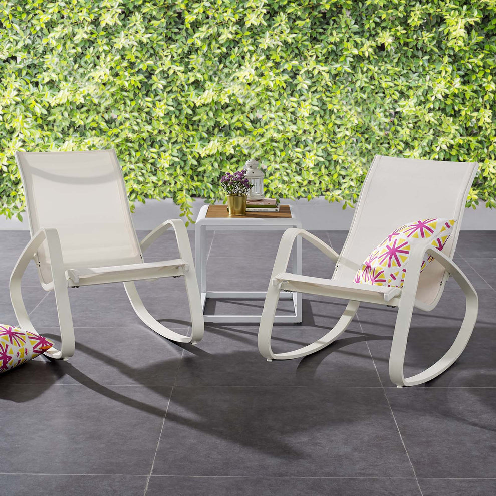 Modway Traveler Rocking Lounge Chair Outdoor Patio Mesh Sling Set of 2 - EEI-3180 | Outdoor Recliners & Lounge Chairs | Modishstore - 13
