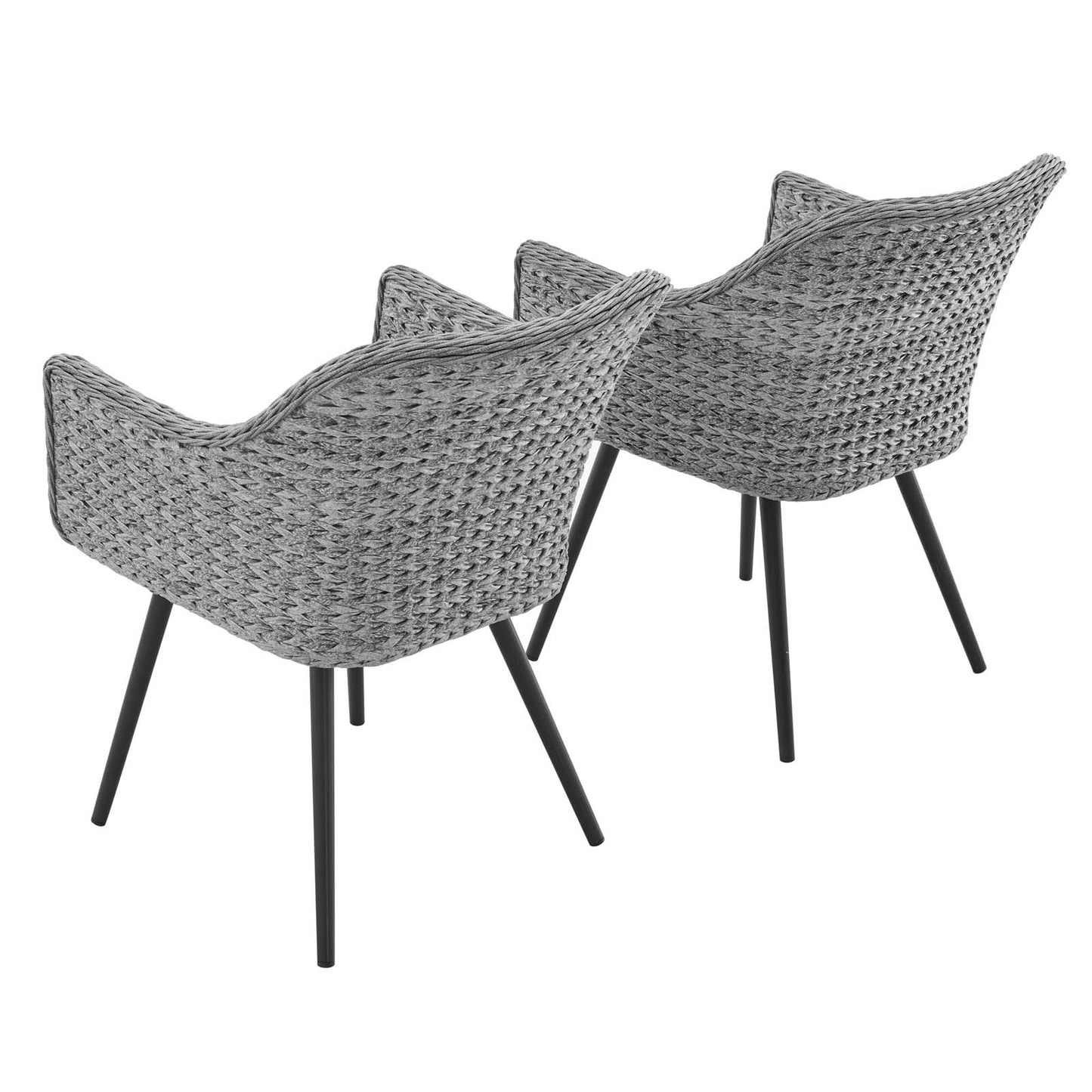 Modway Endeavor Dining Armchair Outdoor Patio Wicker Rattan Set of 2 | Armchairs | Modishstore-4