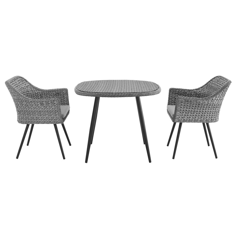 Modway Endeavor 3 Piece Outdoor Patio Wicker Rattan Dining Set - EEI-3182 | Outdoor Dining Sets | Modishstore - 4