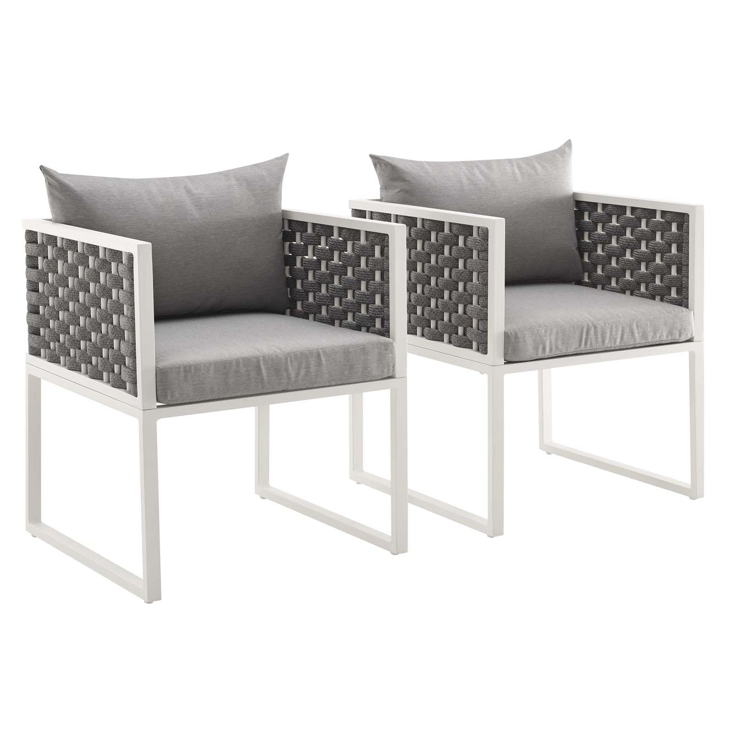 Modway Stance Dining Armchair Outdoor Patio Aluminum Set of 2 - EEI-3183 | Outdoor Chairs | Modishstore - 2