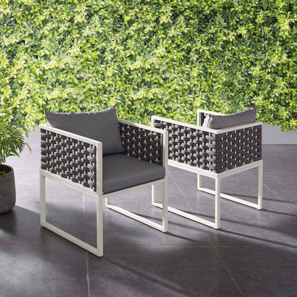 Modway Stance Dining Armchair Outdoor Patio Aluminum Set of 2 - EEI-3183 | Outdoor Chairs | Modishstore - 1