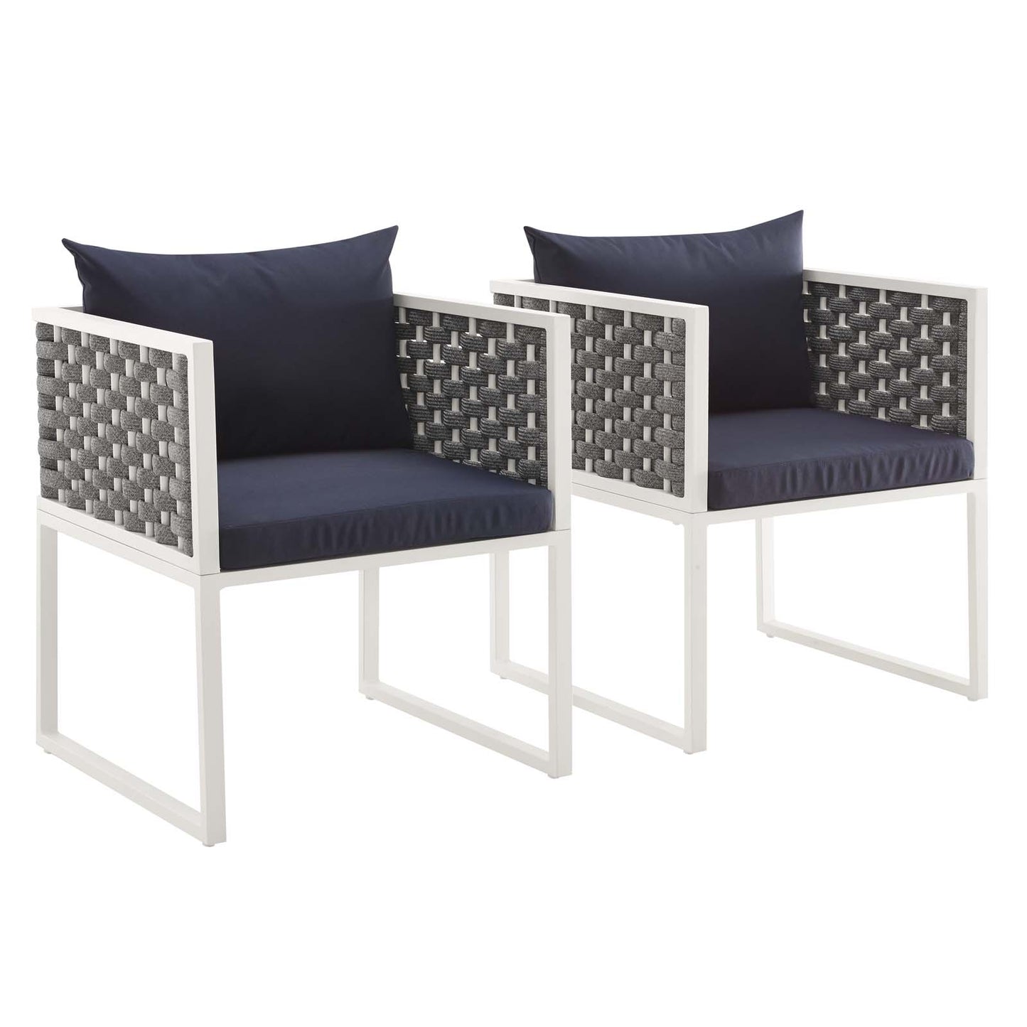 Modway Stance Dining Armchair Outdoor Patio Aluminum Set of 2 | Outdoor Chairs | Modishstore-10