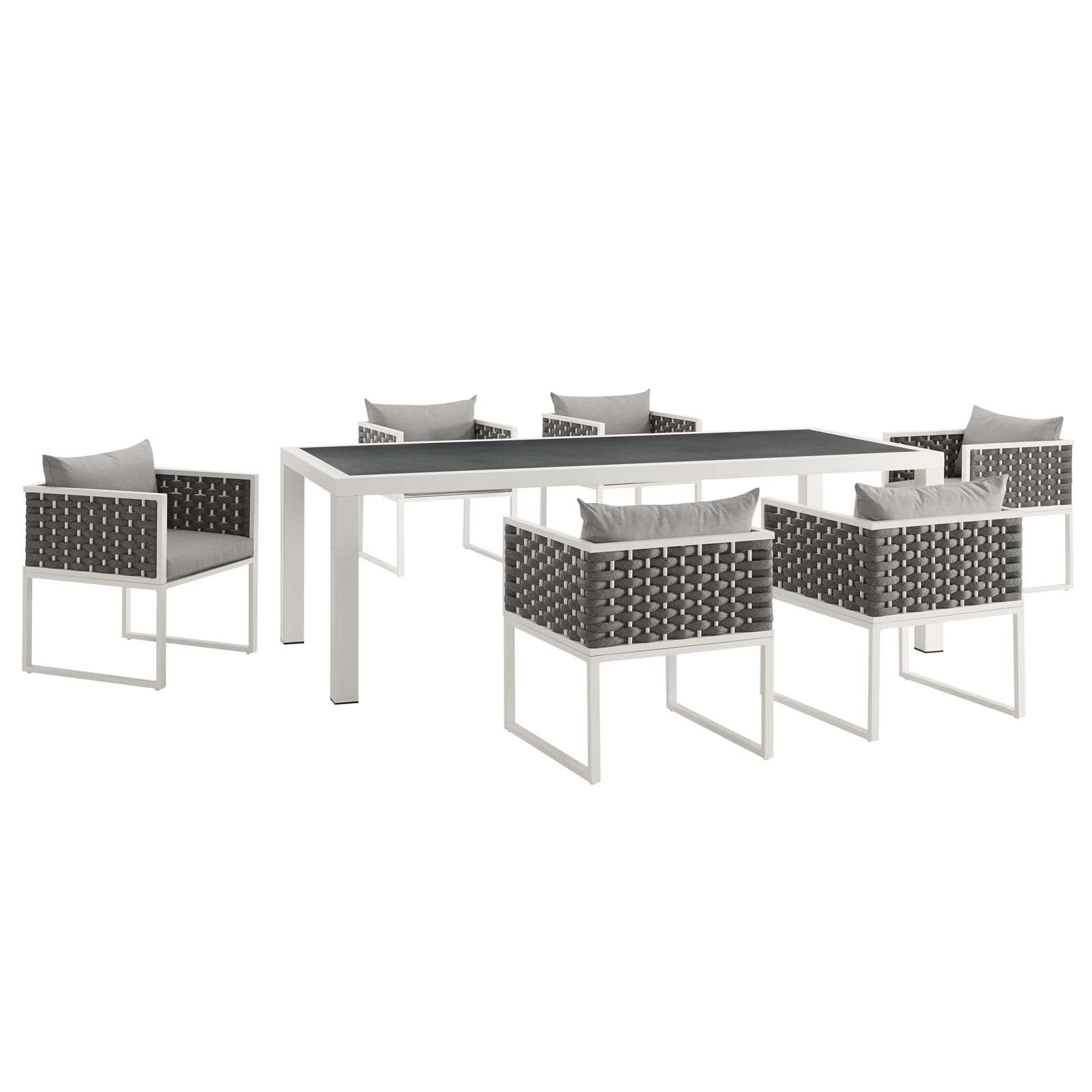 Modway Stance 7 Piece Outdoor Patio Aluminum Dining Set | Dining Sets | Modishstore-9