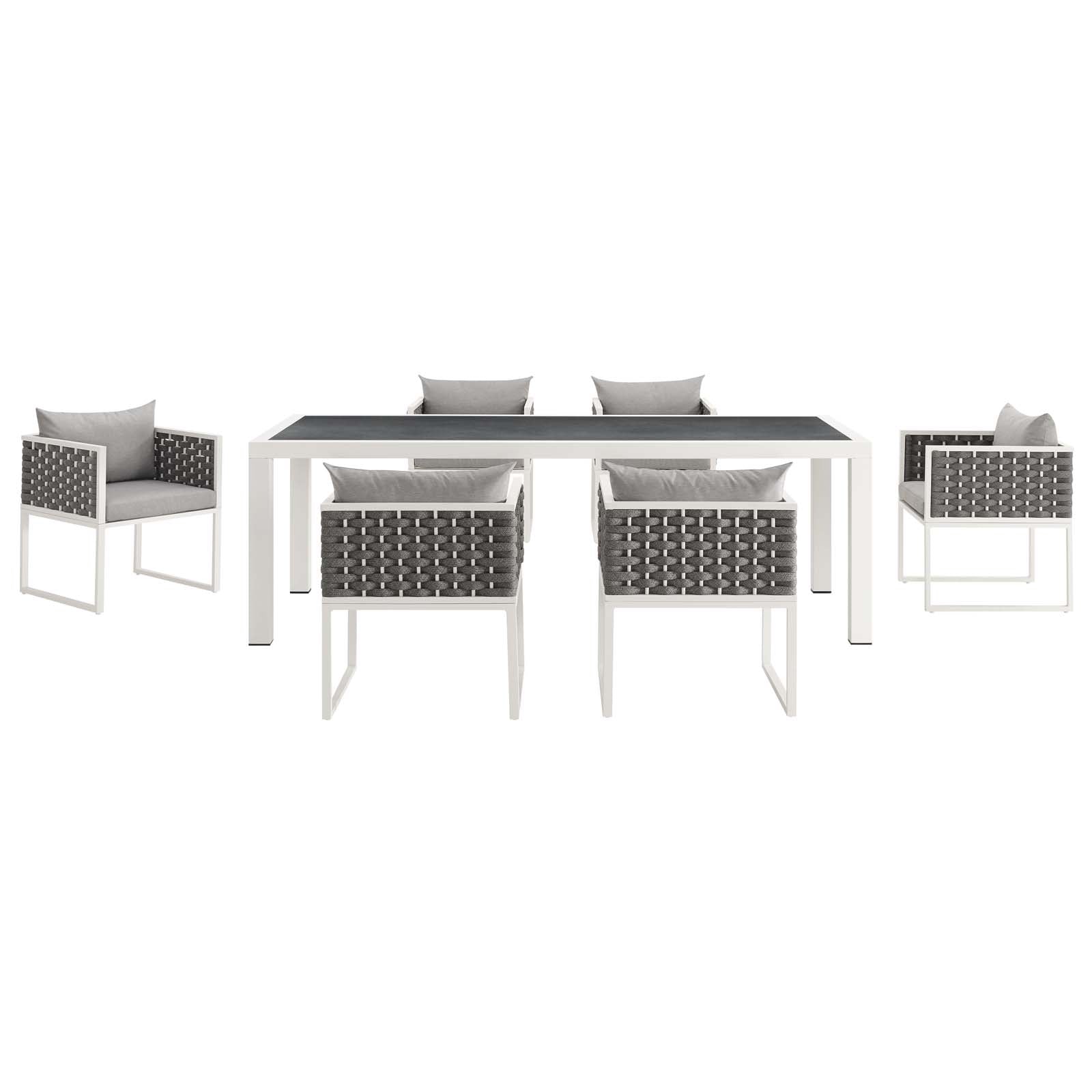 Modway Stance 7 Piece Outdoor Patio Aluminum Dining Set | Dining Sets | Modishstore-4