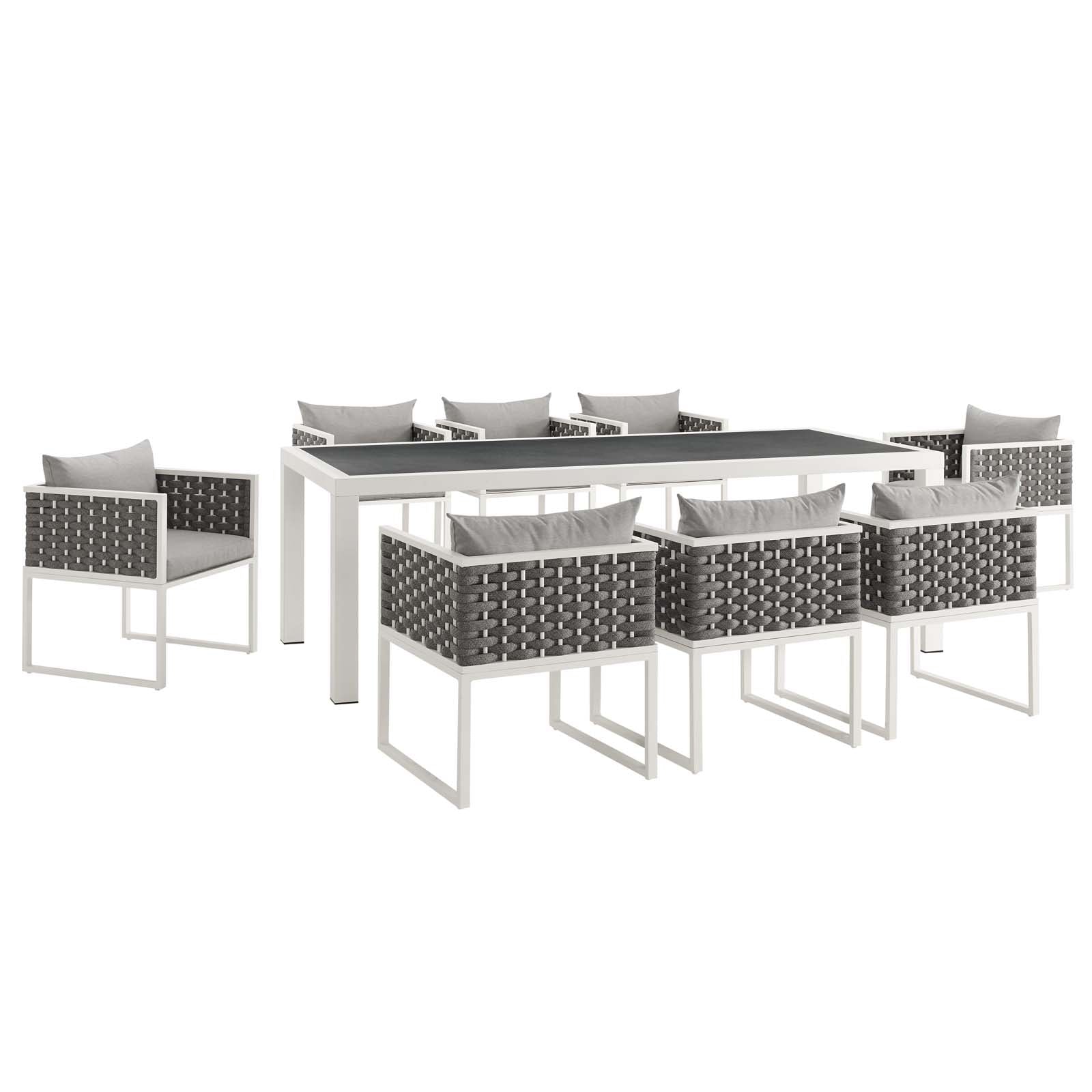 Modway Stance 9 Piece Outdoor Patio Aluminum Dining Set - EEI-3186 | Outdoor Dining Sets | Modishstore - 2