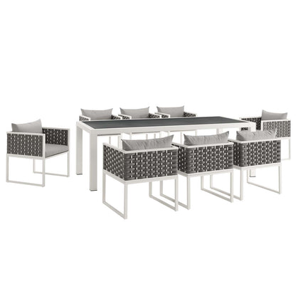 Modway Stance 9 Piece Outdoor Patio Aluminum Dining Set - EEI-3186 | Outdoor Dining Sets | Modishstore - 2