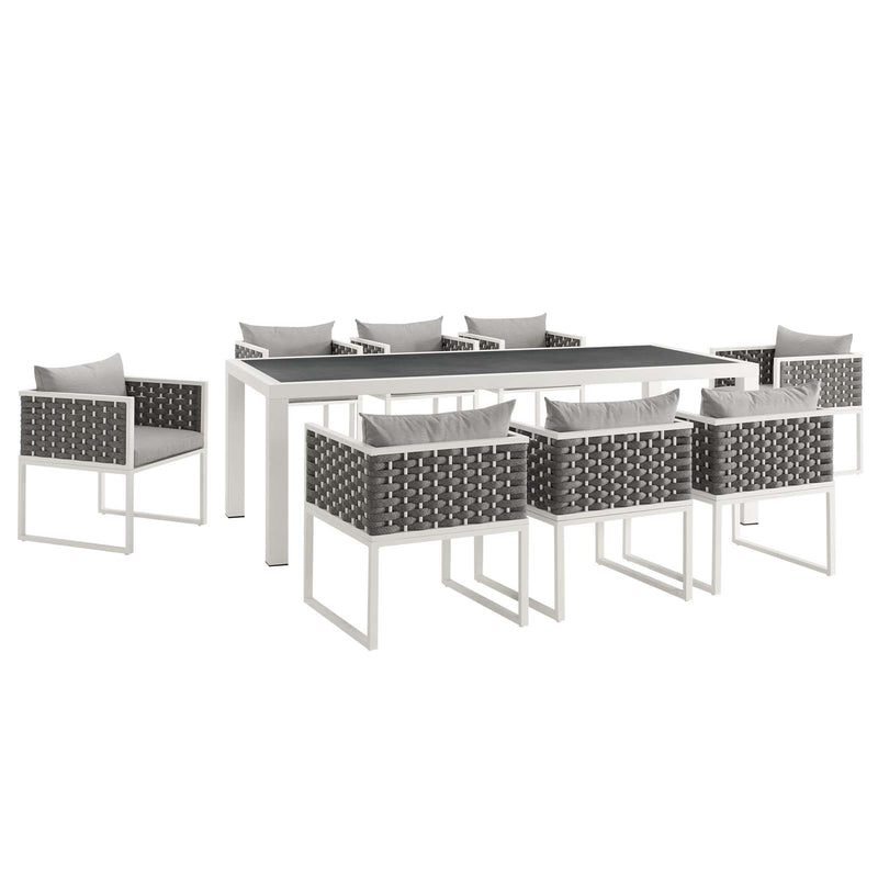 Modway Stance 9 Piece Outdoor Patio Aluminum Dining Set - EEI-3186 | Outdoor Dining Sets | Modishstore - 2