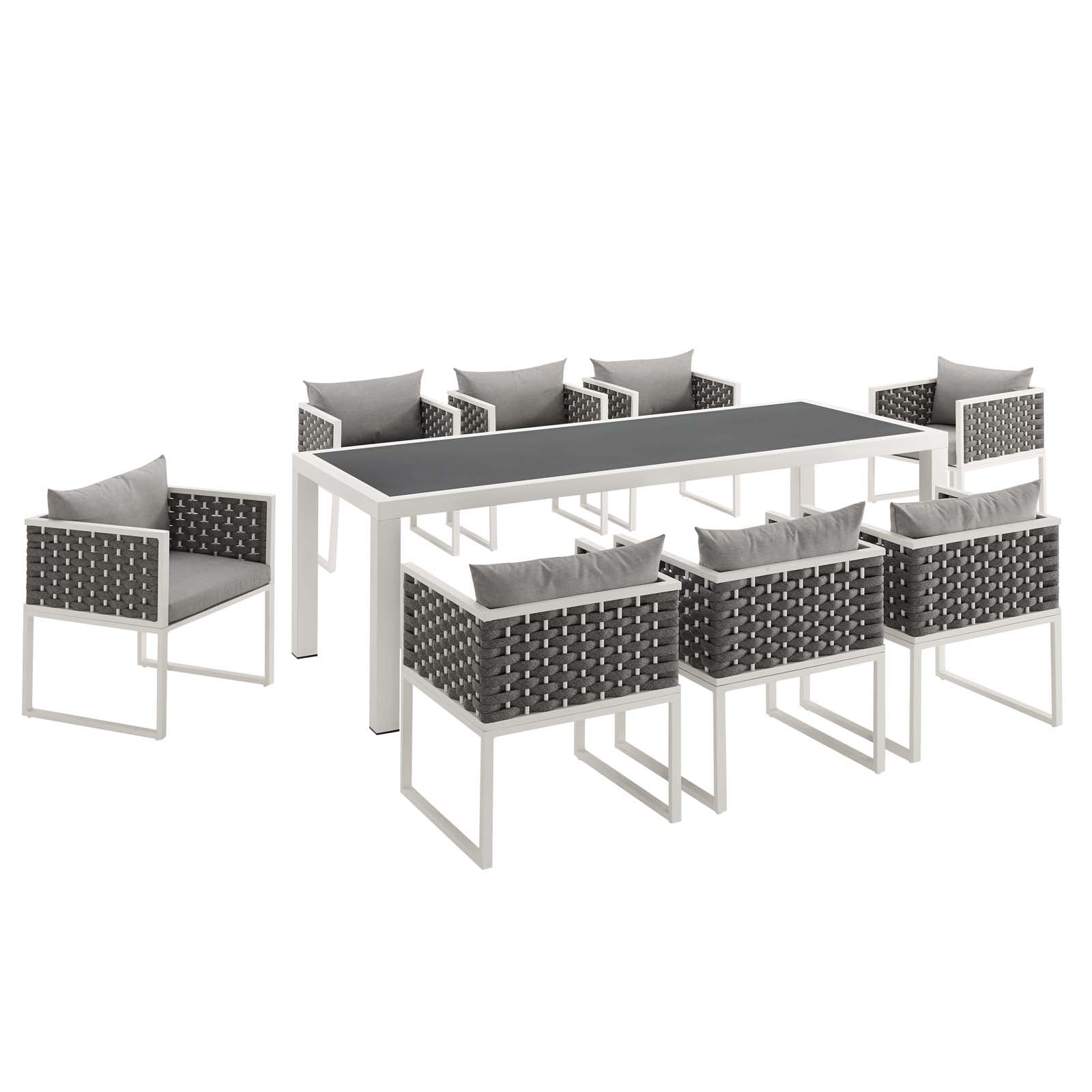Modway Stance 9 Piece Outdoor Patio Aluminum Dining Set - EEI-3186 | Outdoor Dining Sets | Modishstore - 3