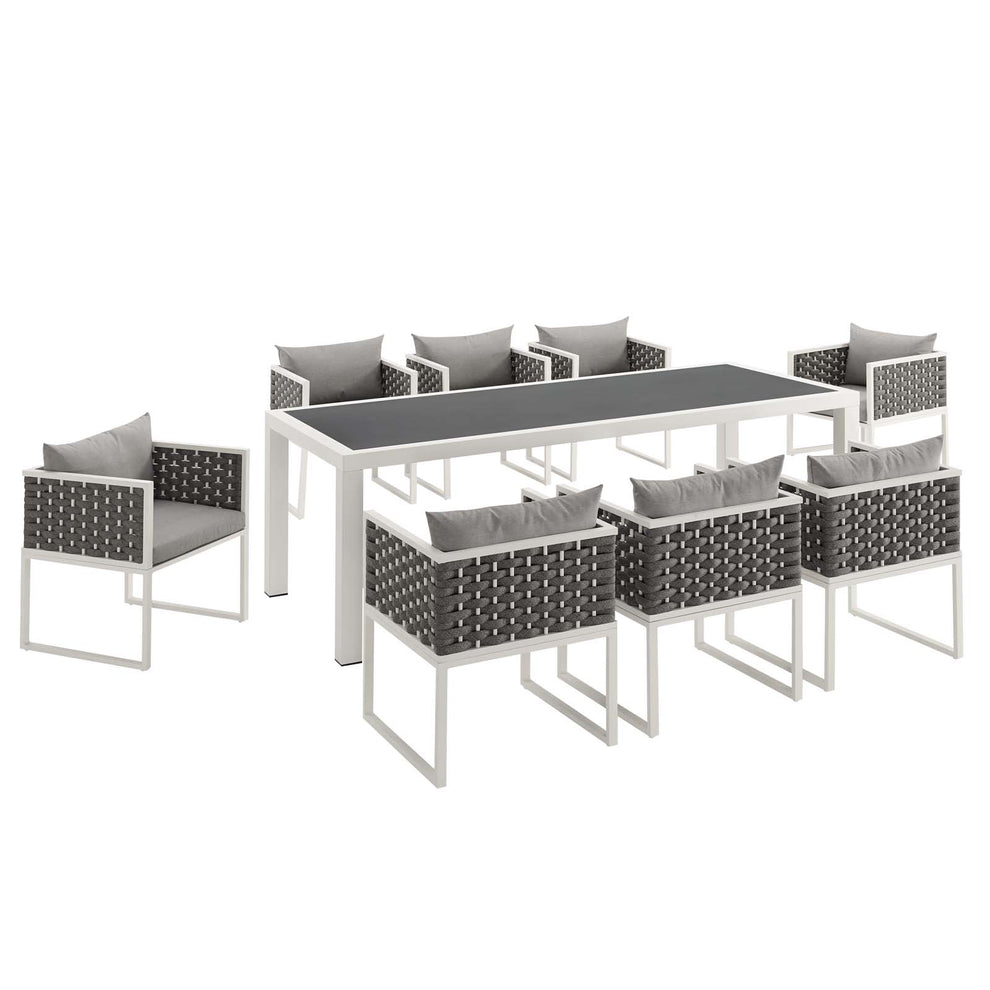 Modway Stance 9 Piece Outdoor Patio Aluminum Dining Set - EEI-3186 | Outdoor Dining Sets | Modishstore - 3