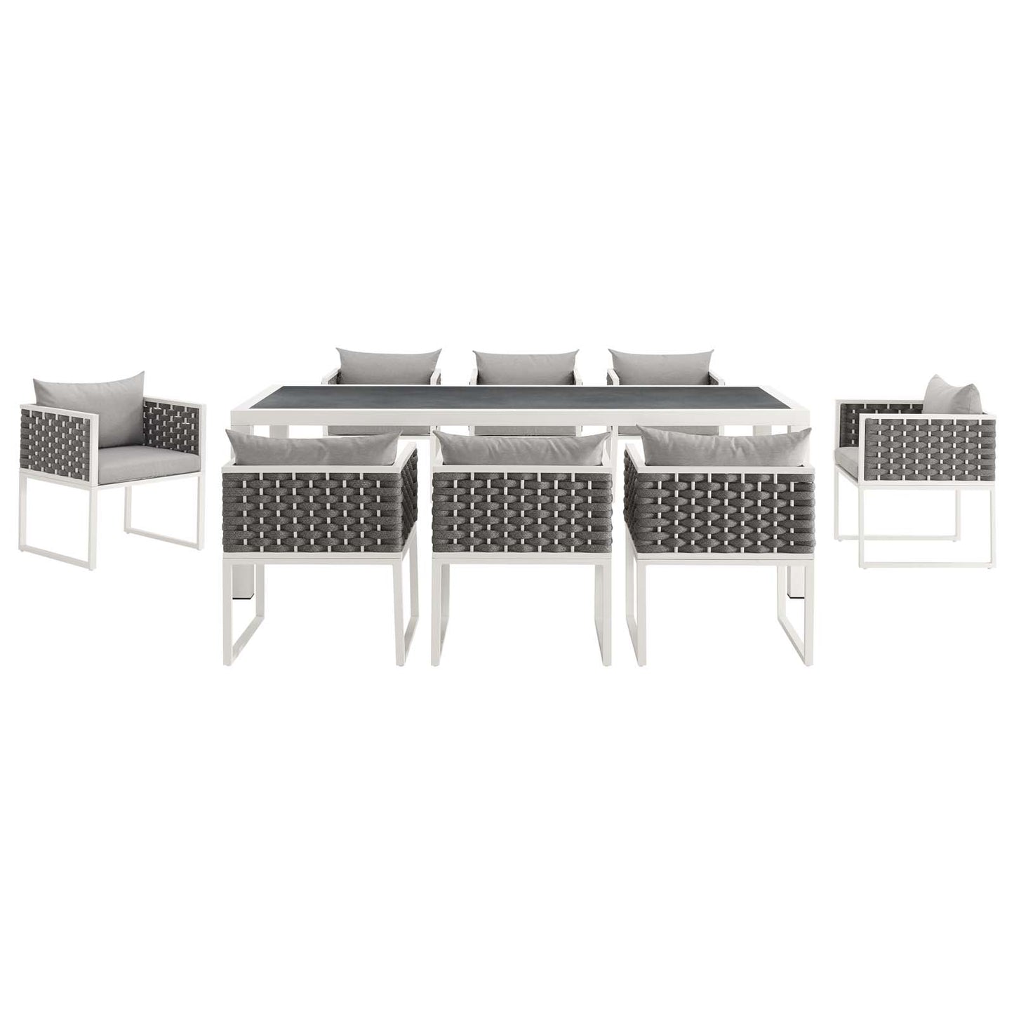 Modway Stance 9 Piece Outdoor Patio Aluminum Dining Set - EEI-3186 | Outdoor Dining Sets | Modishstore - 4
