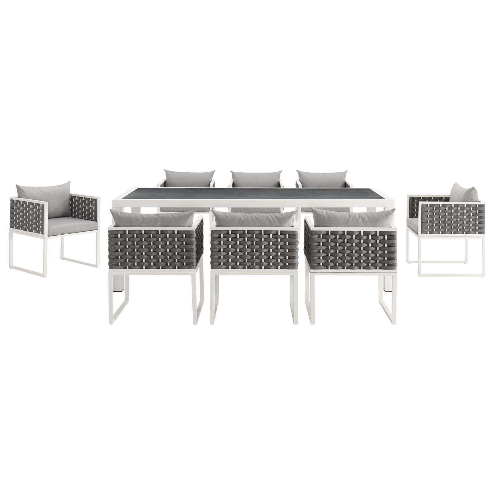 Modway Stance 9 Piece Outdoor Patio Aluminum Dining Set - EEI-3186 | Outdoor Dining Sets | Modishstore - 4