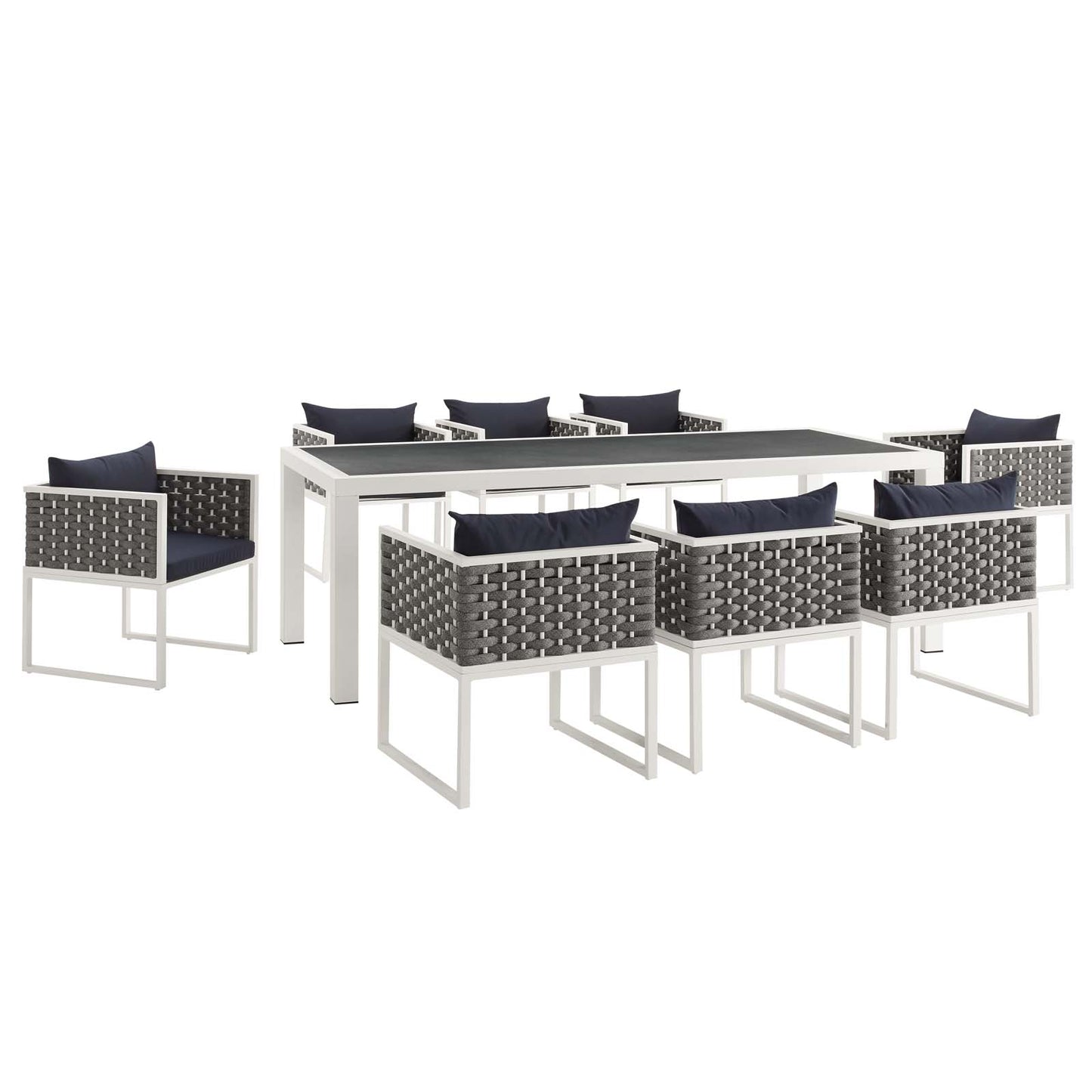 Modway Stance 9 Piece Outdoor Patio Aluminum Dining Set - EEI-3186 | Outdoor Dining Sets | Modishstore - 9