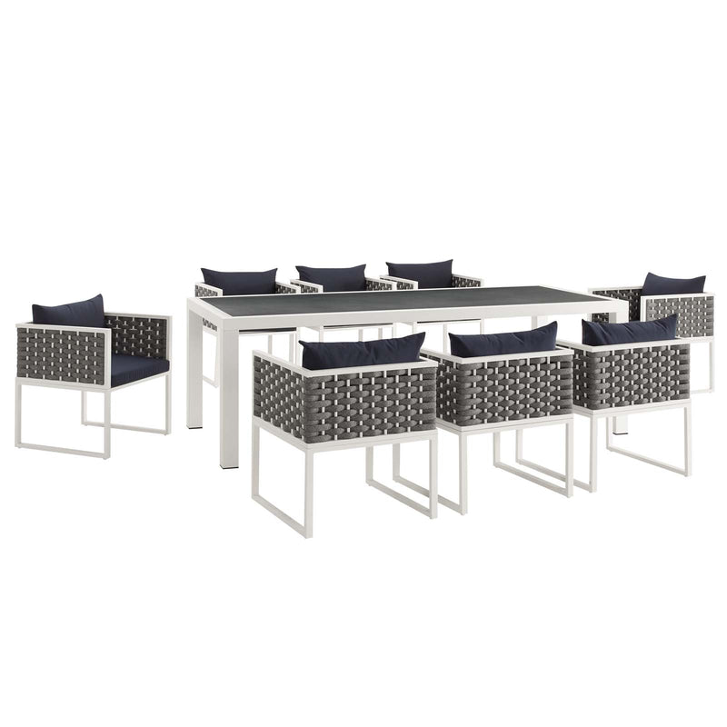 Modway Stance 9 Piece Outdoor Patio Aluminum Dining Set - EEI-3186 | Outdoor Dining Sets | Modishstore - 9