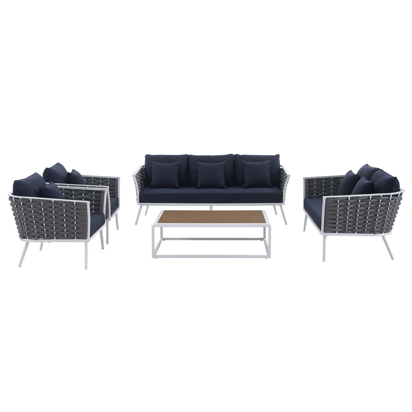 Modway Stance 5 Piece Outdoor Patio Aluminum Sectional Sofa Set - EEI-3187 | Outdoor Sofas, Loveseats & Sectionals | Modishstore - 17