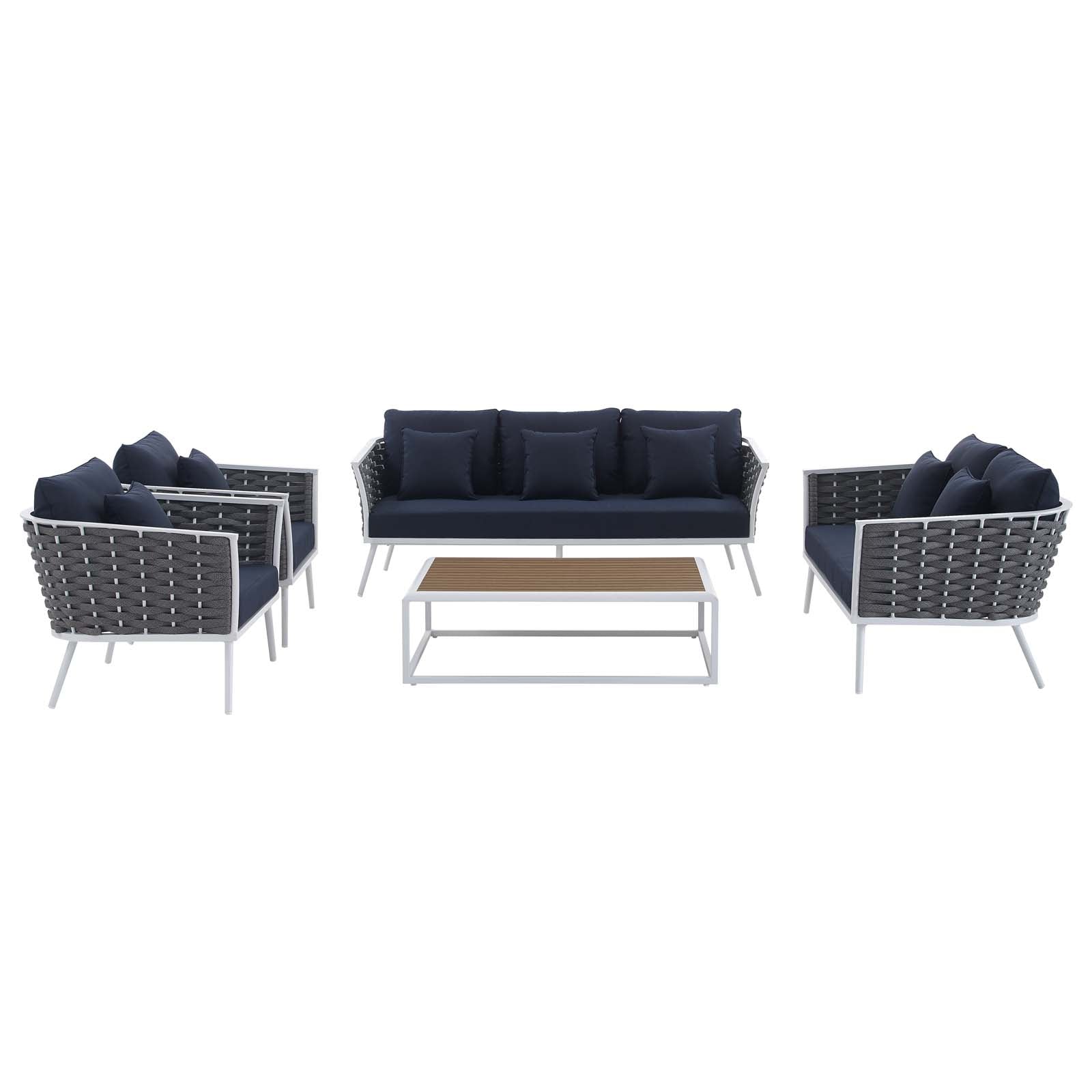 Modway Stance 5 Piece Outdoor Patio Aluminum Sectional Sofa Set - EEI-3187 | Outdoor Sofas, Loveseats & Sectionals | Modishstore - 17