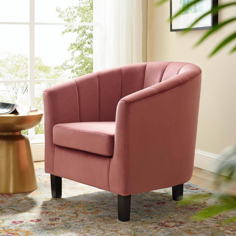 Modway Prospect Channel Tufted Upholstered Velvet Armchair - EEI-3188 | Armchairs | Modishstore - 1
