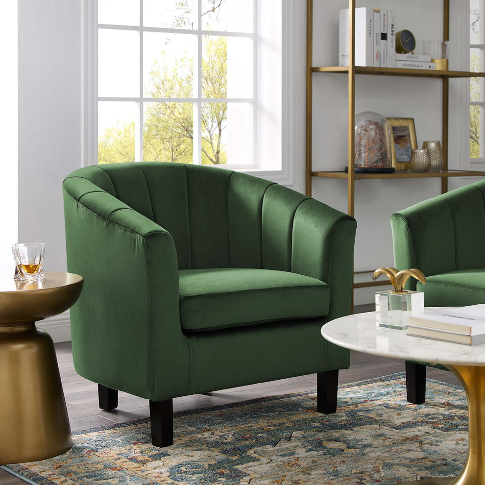 Modway Prospect Channel Tufted Upholstered Velvet Armchair - EEI-3188 | Armchairs | Modishstore - 5