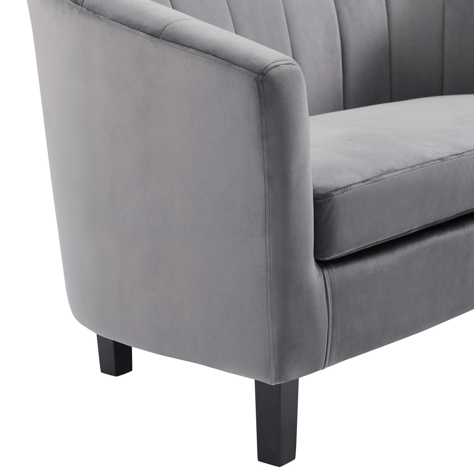 Modway Prospect Channel Tufted Upholstered Velvet Armchair | Armchairs | Modishstore-15