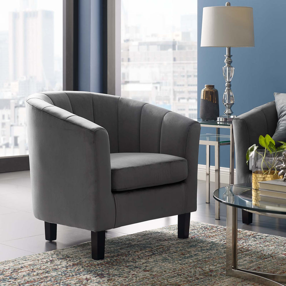 Modway Prospect Channel Tufted Upholstered Velvet Armchair - EEI-3188 | Armchairs | Modishstore - 11