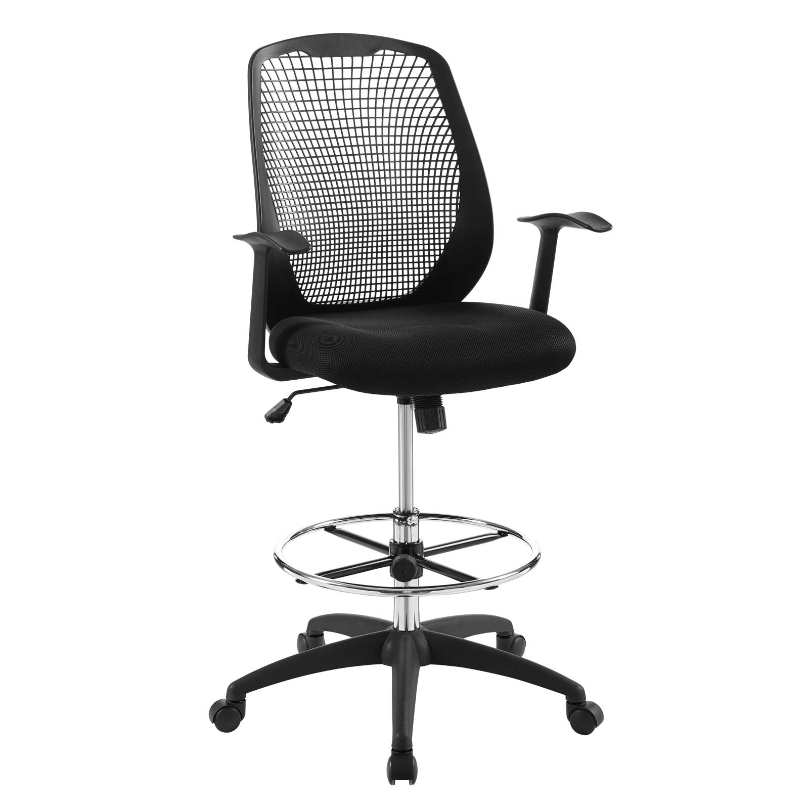 Modway Intrepid Mesh Drafting Chair Black | Office Chairs | Modishstore-2