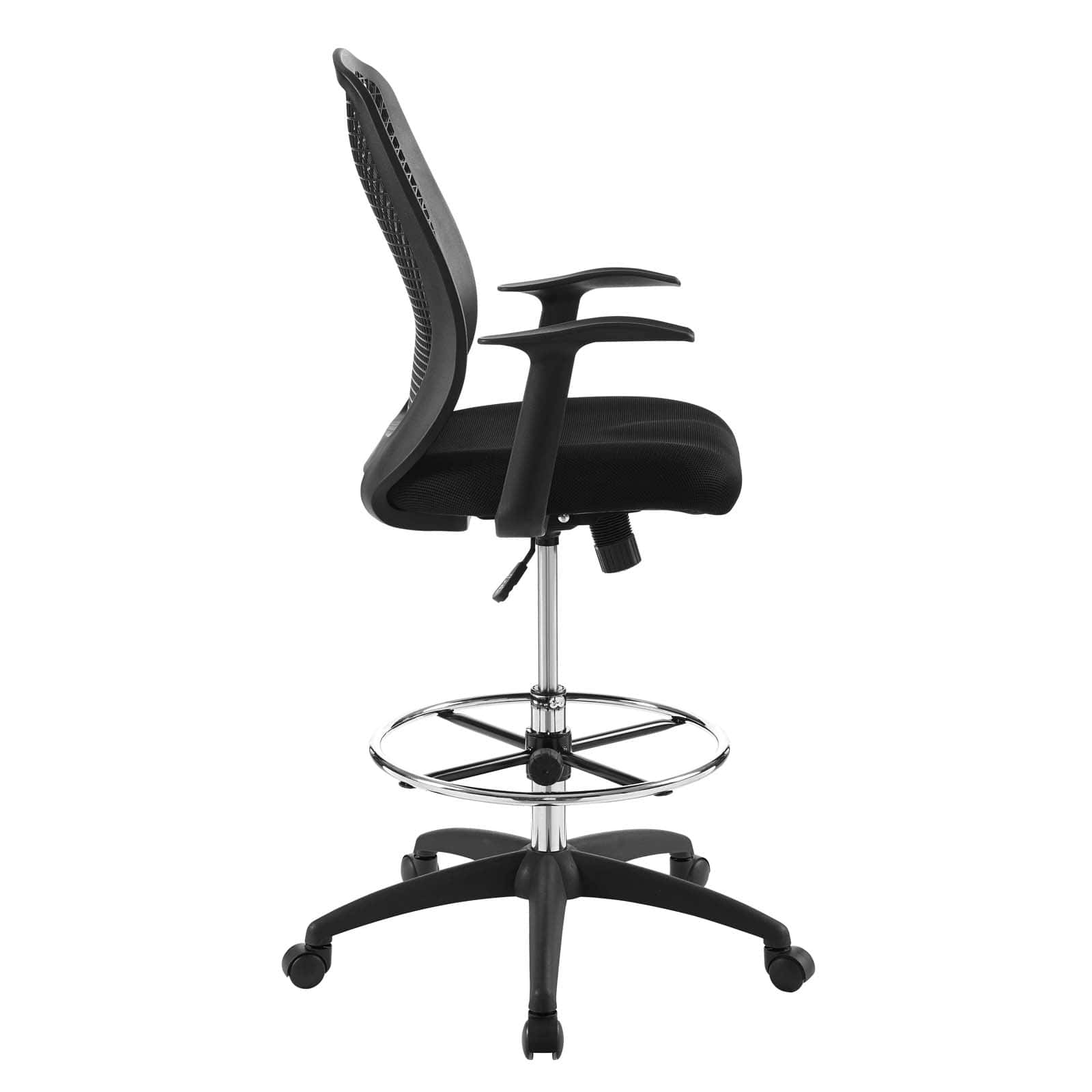 Modway Intrepid Mesh Drafting Chair Black | Office Chairs | Modishstore-3