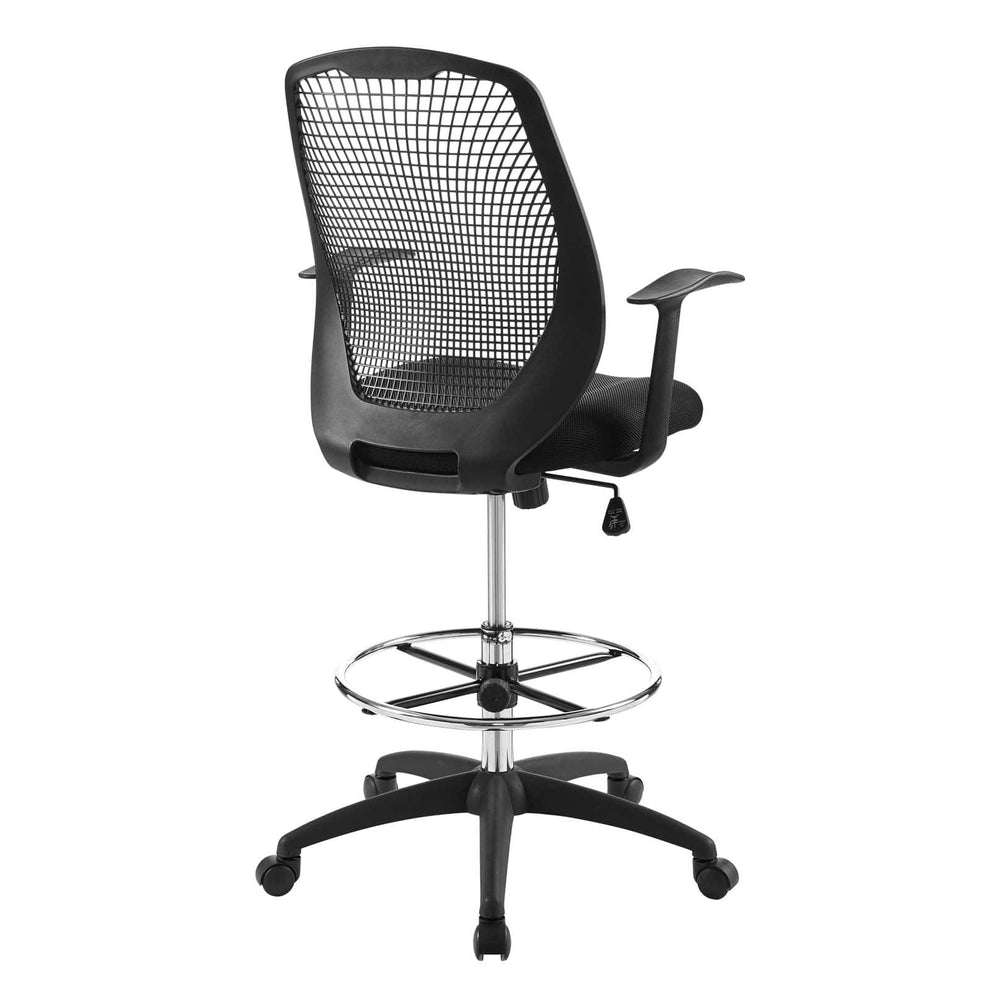 Modway Intrepid Mesh Drafting Chair Black - EEI-3194 | Office Chairs | Modishstore - 4