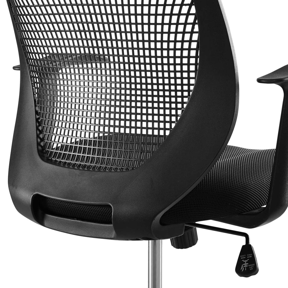Modway Intrepid Mesh Drafting Chair Black - EEI-3194 | Office Chairs | Modishstore - 6