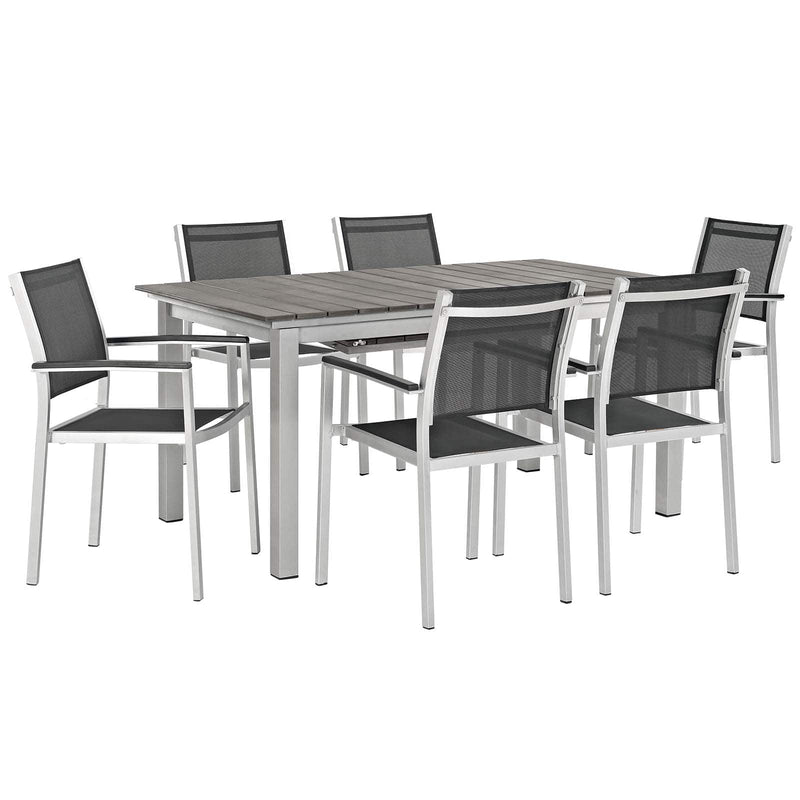 Modway Shore 7 Piece Outdoor Patio Aluminum Outdoor Dining Set- EEI-3200 - EEI-3200 | Outdoor Dining Sets | Modishstore - 1