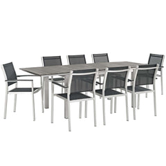 Modway Shore 9 Piece Outdoor Patio Aluminum Outdoor Dining Set - EEI-3202