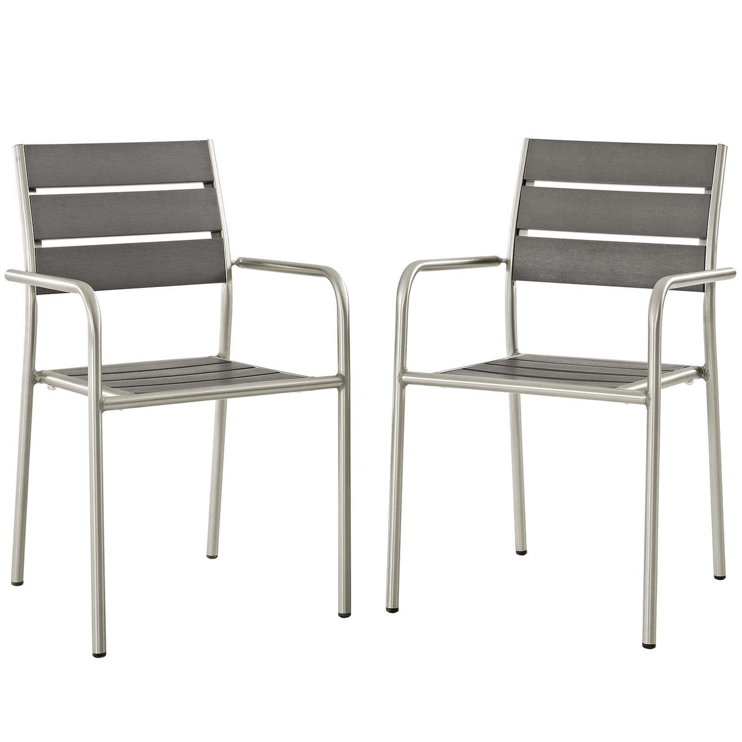 Modway Shore Dining Chair Outdoor Patio Aluminum Set of 2 | Dining Chairs | Modishstore