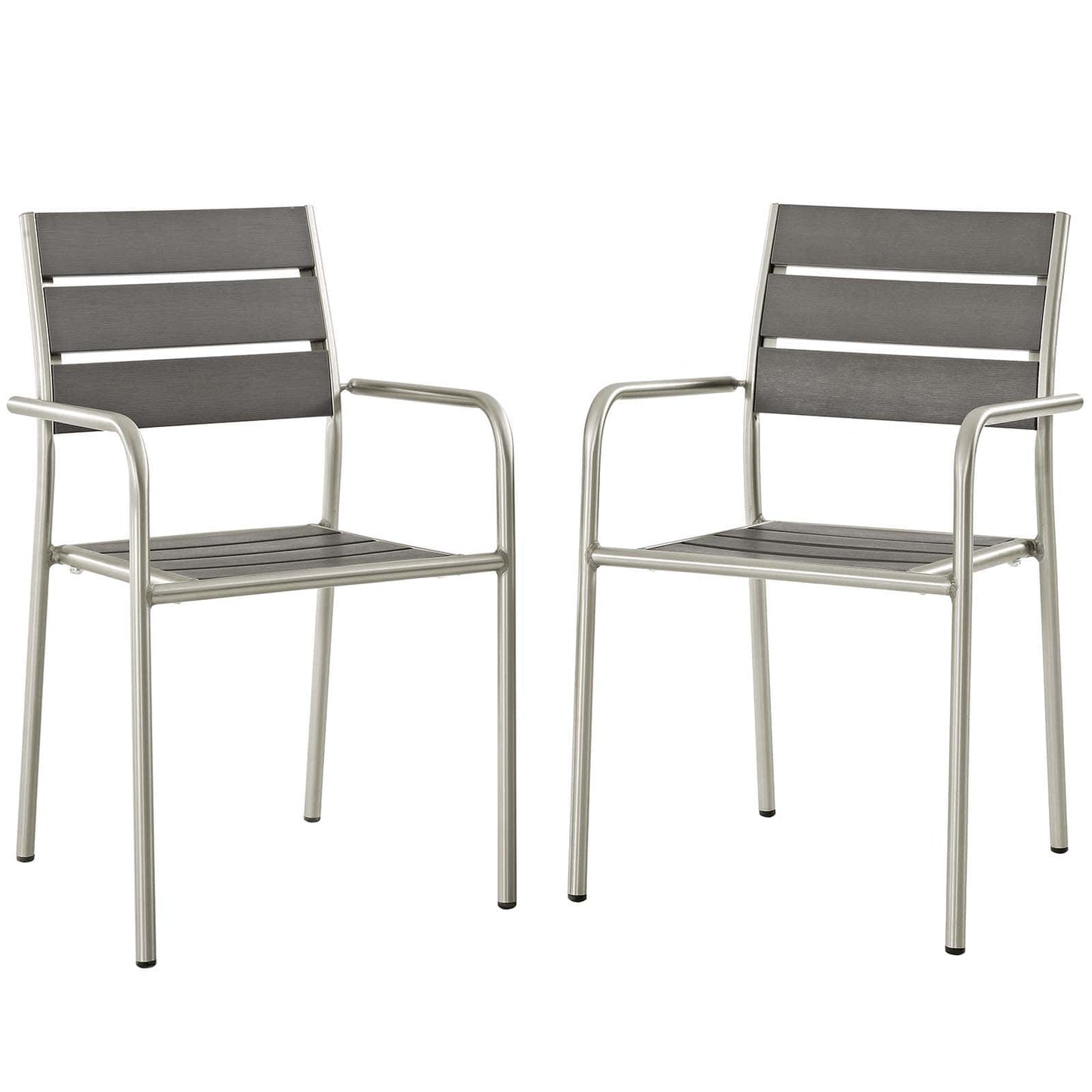 Modway Shore Dining Chair Outdoor Patio Aluminum Set of 2 - EEI-3203 | Dining Chairs | Modishstore - 1