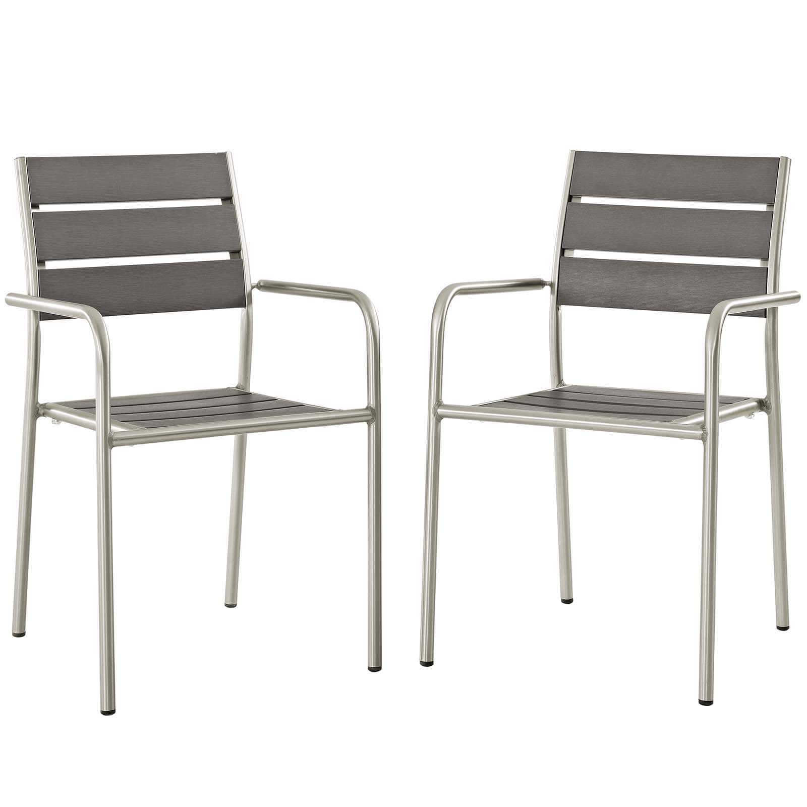 Modway Shore Dining Chair Outdoor Patio Aluminum Set of 2 - EEI-3203 | Dining Chairs | Modishstore - 1