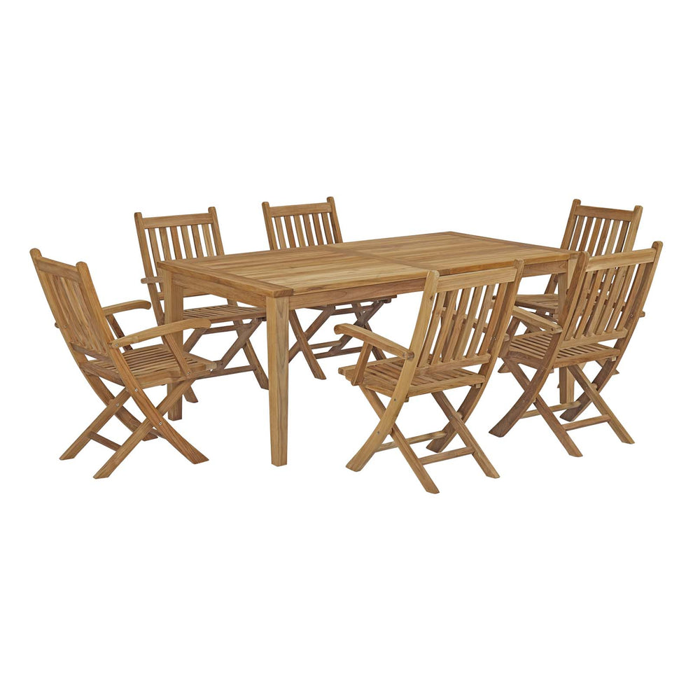 Modway Marina 7 Piece Outdoor Patio Teak Outdoor Dining Set - EEI-3206 | Outdoor Dining Sets | Modishstore - 2