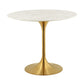 Modway Lippa 36" Round Artificial Marble Dining Table in Gold White - EEI-3214 | Dining Tables | Modishstore - 2