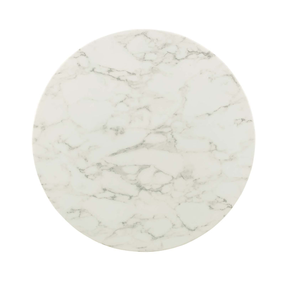 Modway Lippa 36" Round Artificial Marble Dining Table in Gold White - EEI-3214 | Dining Tables | Modishstore - 4