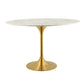 Modway Lippa 48" Oval Artificial Marble Dining Table in Gold White - EEI-3216 | Dining Tables | Modishstore - 4